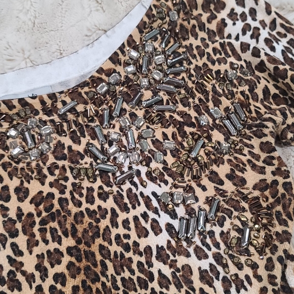 EUC Caché Beaded Leopard Sweater - Picture 3 of 5